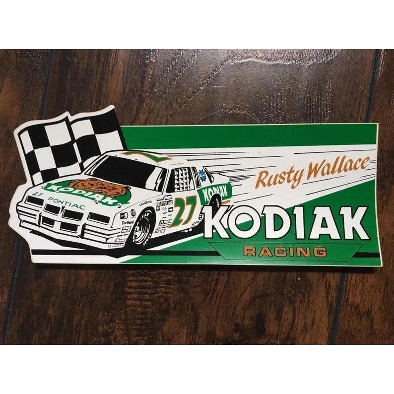 For Rusty Wallace Kodiak Blue Max Pontiac Bumper Sticker 80's