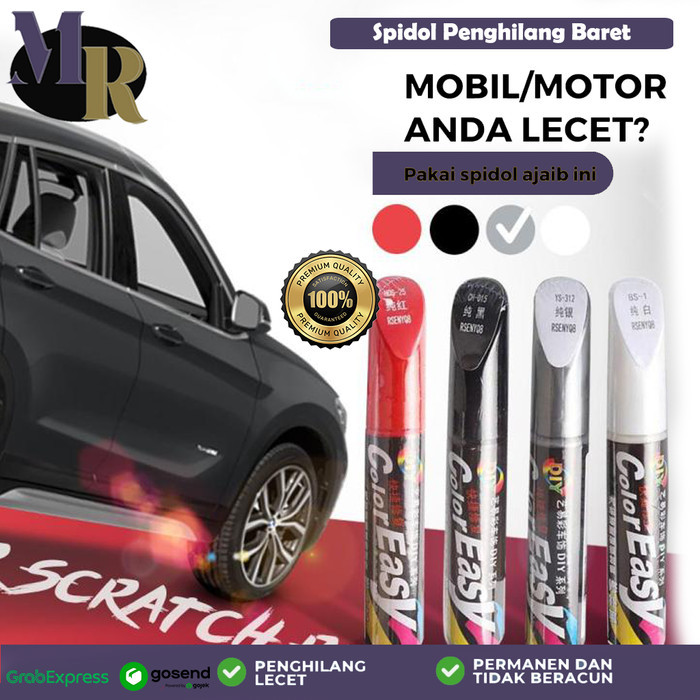 Spidol Penghilang Baret Body Mobil Motor Silver Putih Hitam Easy Color Cat Penambal Perbaikan Lecet 
