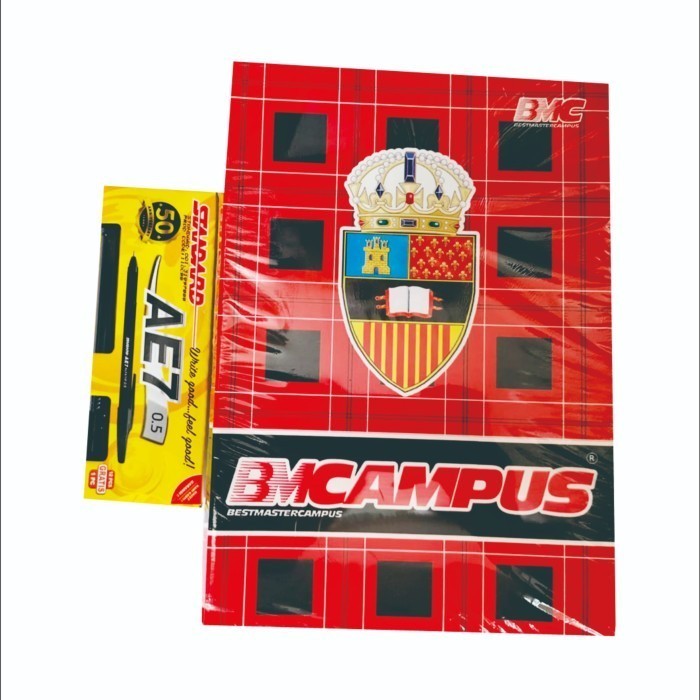 

paket buku tulis campus + pulpen standar (paket 1pak)