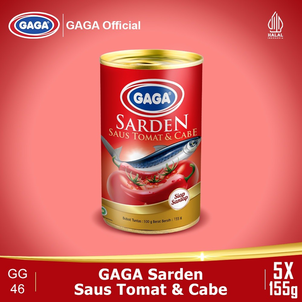 

Beli 3 pcs GAGA Sarden Tomat Chilli 155g FREE 2 pcs GAGA Sarden Tomat Chilli 155g. (GG46) SBK