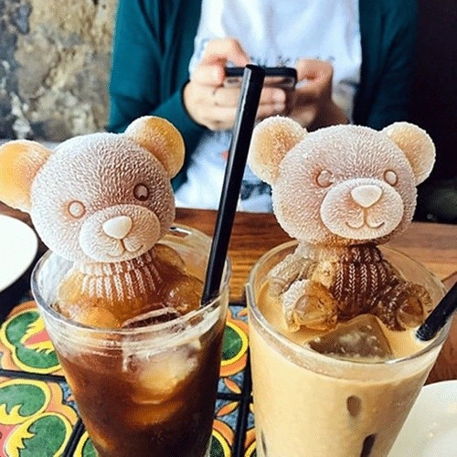 WINS Cetakan Es Batu 3D Lucu Kreatif/Cetakan Es Batu Silikon Bentuk Beruang