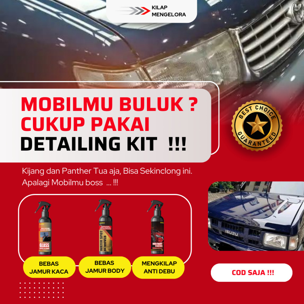 Paket Detailing Kit, Perawatan Pengkilap & Obat Jamur Kaca dan Body Mobil