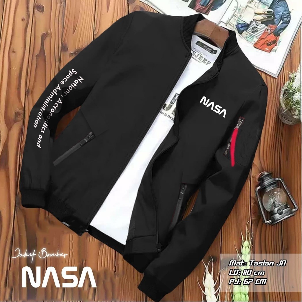 BOMBER PRIA NASA  SIZE L FIT XL / parasut / bolak balik /  / solo / grosir / resller / cod  JAKET CU