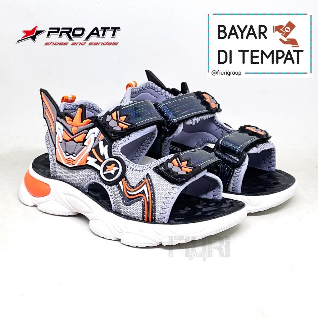FIURI - PRO ATT - ULTRON V 28-33 ABU ORANYE - SEPATU SANDAL KANVAS SOL KARET ANAK KECIL LAKI-LAKI  -