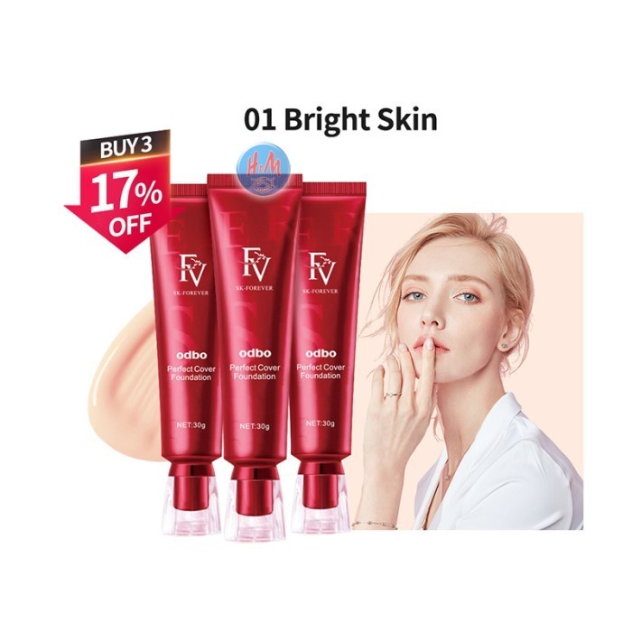(NEW) -ODBO FV FOUNDATION PERFECT MAGIC FLAWLESS LONG LASTING 30 GRAM BPOM - 01 BRIGHTENING
