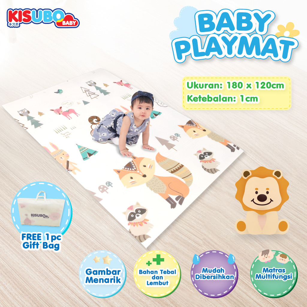 ar53ed KisuboBaby XPE Playmat 180x120 Playmat Fold Playmat Lipat Bayi & Anak