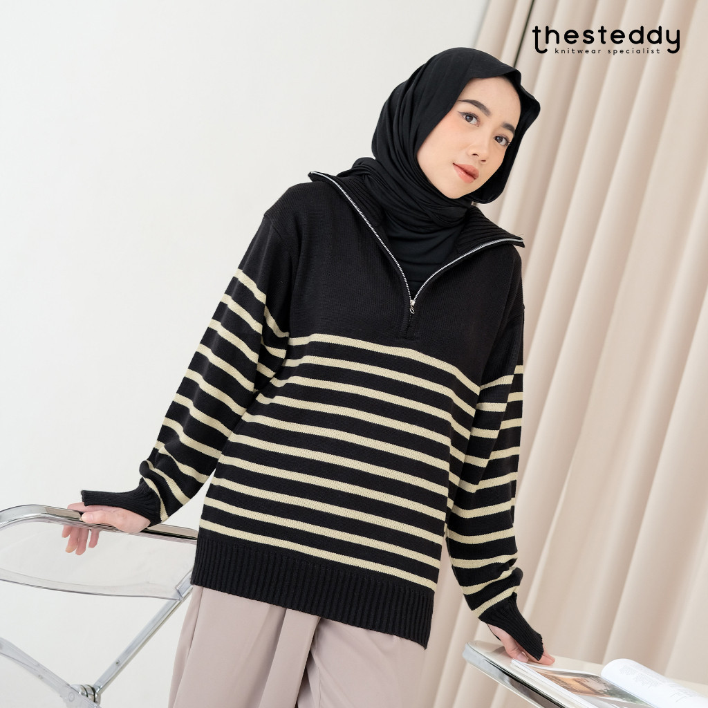 MEGA SALE Thesteddy Ashley Stripe Knitwear x Delaaayuu (Knitwear Korea, Sweater Stripe, Sweater Gari