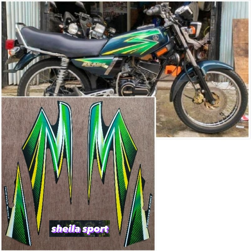 Striping rx king stiker Original Yamaha RX King hijau tahun 2003 kualitas bagus