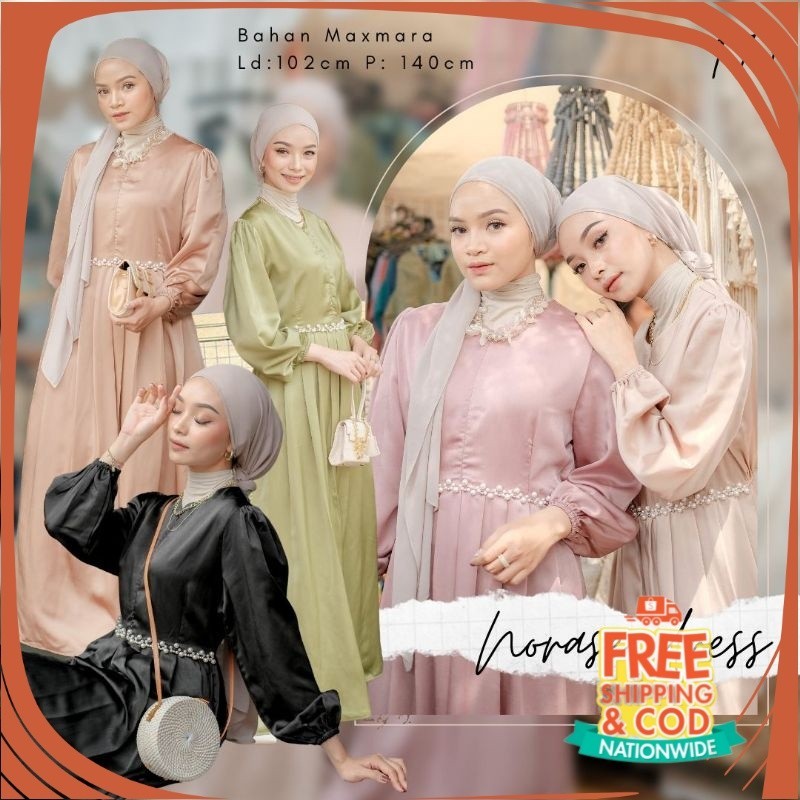 GAMIS LEBARAN IDUL FITRI/ Norase Dress Pesta Hijau Sage Dress Kondangan Dress Terbaru