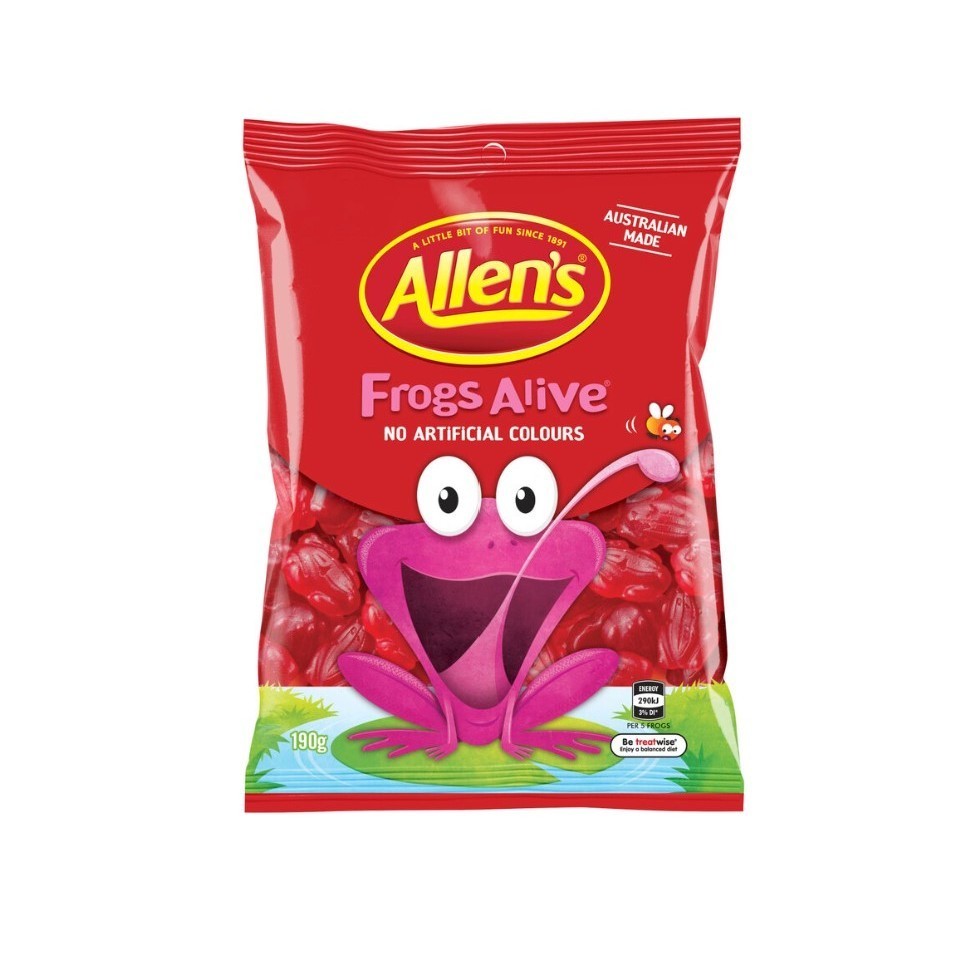 

Allen's Lollies Red Frogs Alive Bag 190g