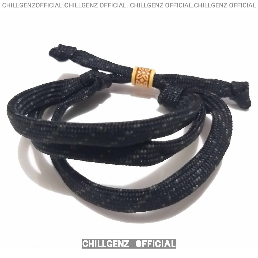 CGN - Gelang Tali Sepatu BERCORAK Pria dan Wanita Bahan Kain - Warna Hitam Putih