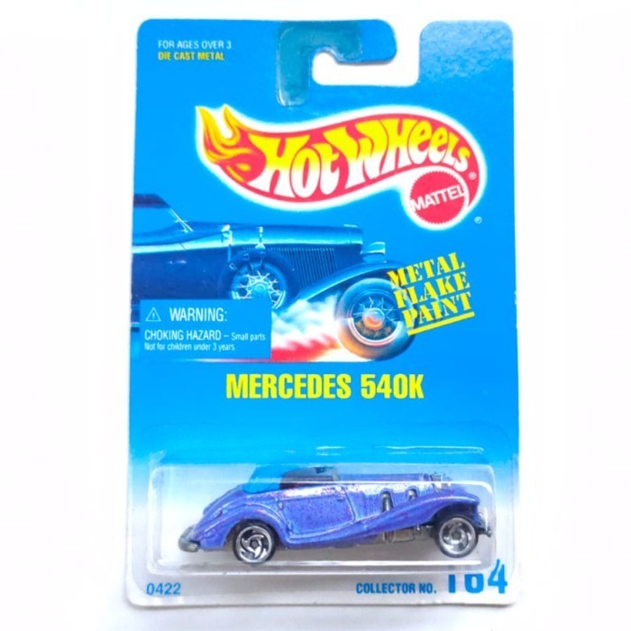 Hot Wheels Mercedes 540K biru 1992 ban Sawblade SB