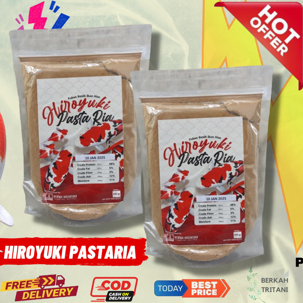 Hiroyuki Pastaria 500gr Super Bulky Pakan Ikan Powder Burayak Koi Koki