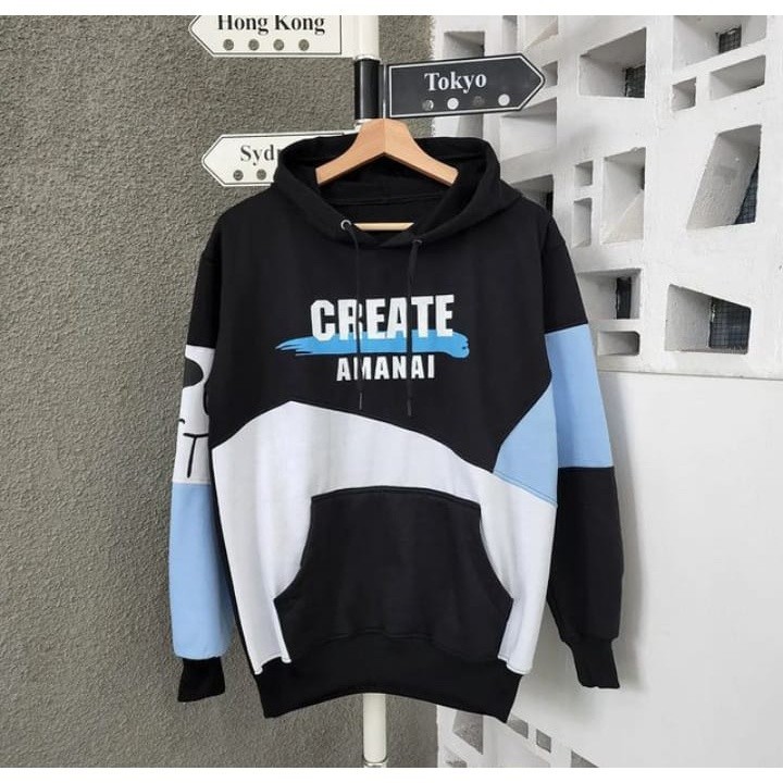 Hoodie Pria Kekinian Outfit Fashion Cowok Casual Create amanai Murah Premium