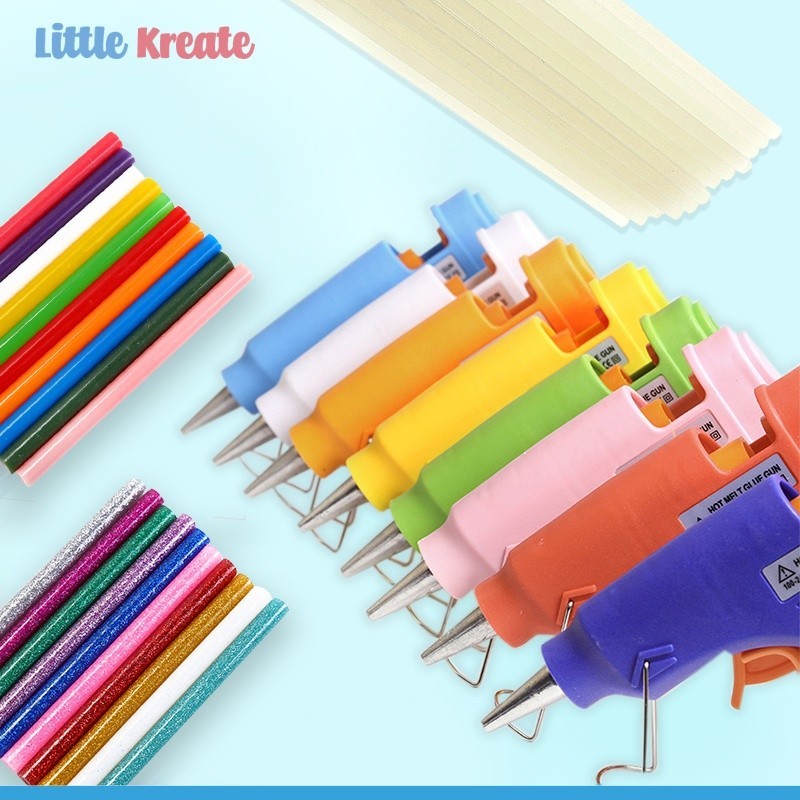 

new Lem Tembak / Hot Melt Glue Gun / Lem Lilin / Refill Lem Bakar Cair Warna / Bening