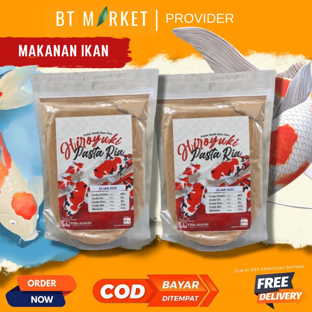 Hiroyuki Pastaria 500gr Super Bulky Pakan Ikan Powder Burayak Koi Koki