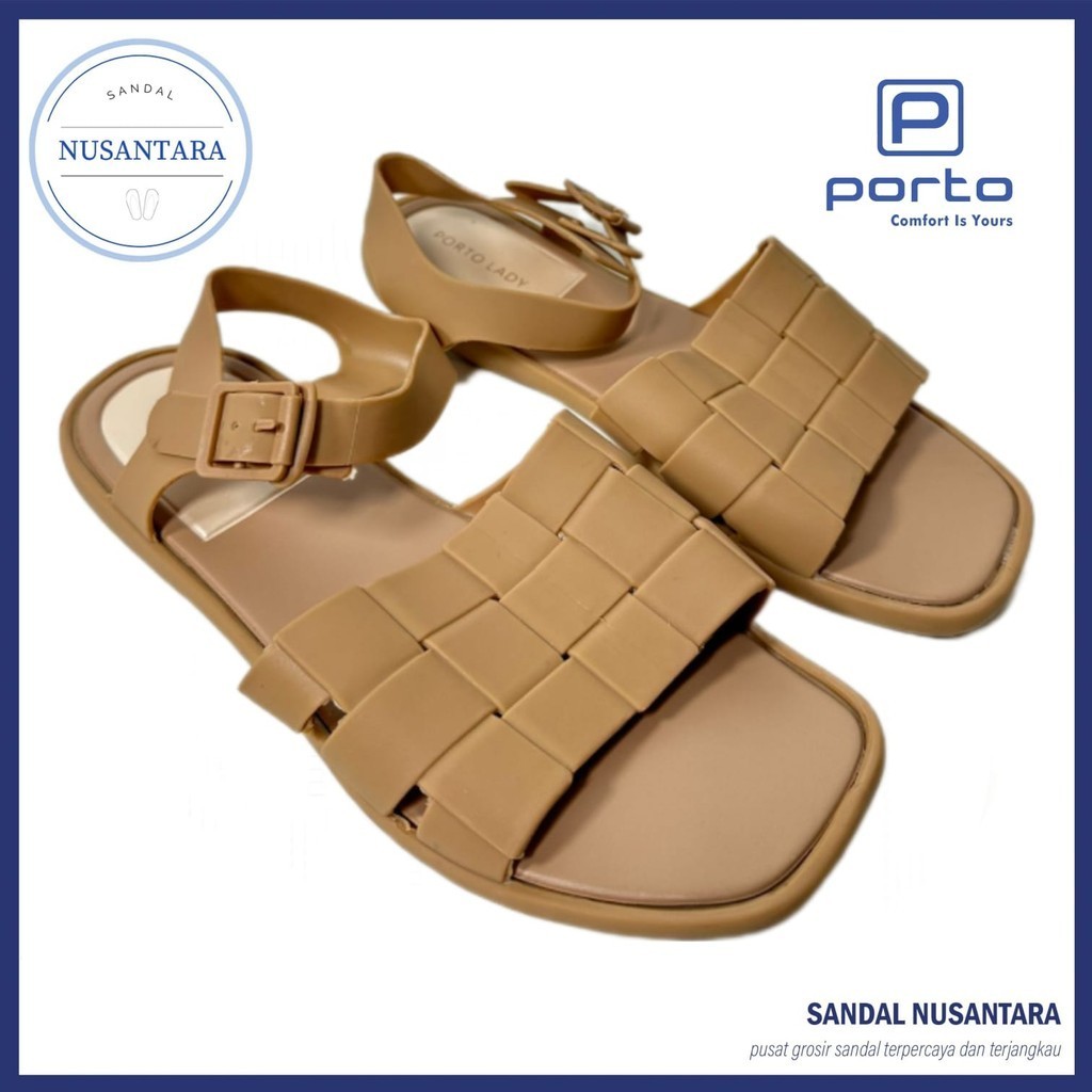 Sandal Selop Tali Wanita EVA Porto Lady EPS Hitam Coklat Pink Putih