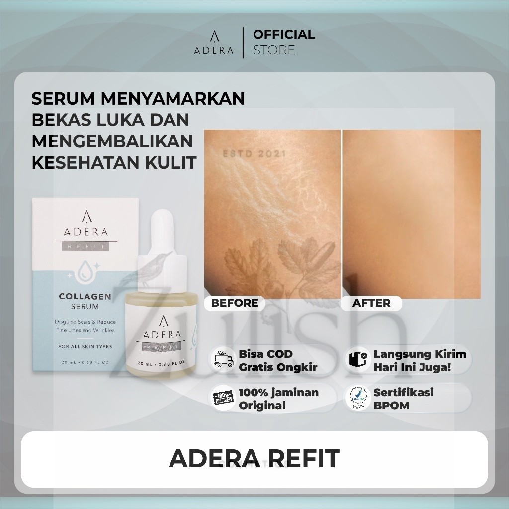 Skincare Paket Paket Adera- REFIT Collagen Serum Menyamarkan Bekas Luka dan Mengembalikan Kesehatan Kulit Sudah Bpom Bergaransi Asli