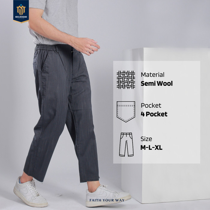 Muslimadani Celana Sirwal Formal Dewasa SYAKIR Celana Sunnah Laa Isbal - BROWN, M