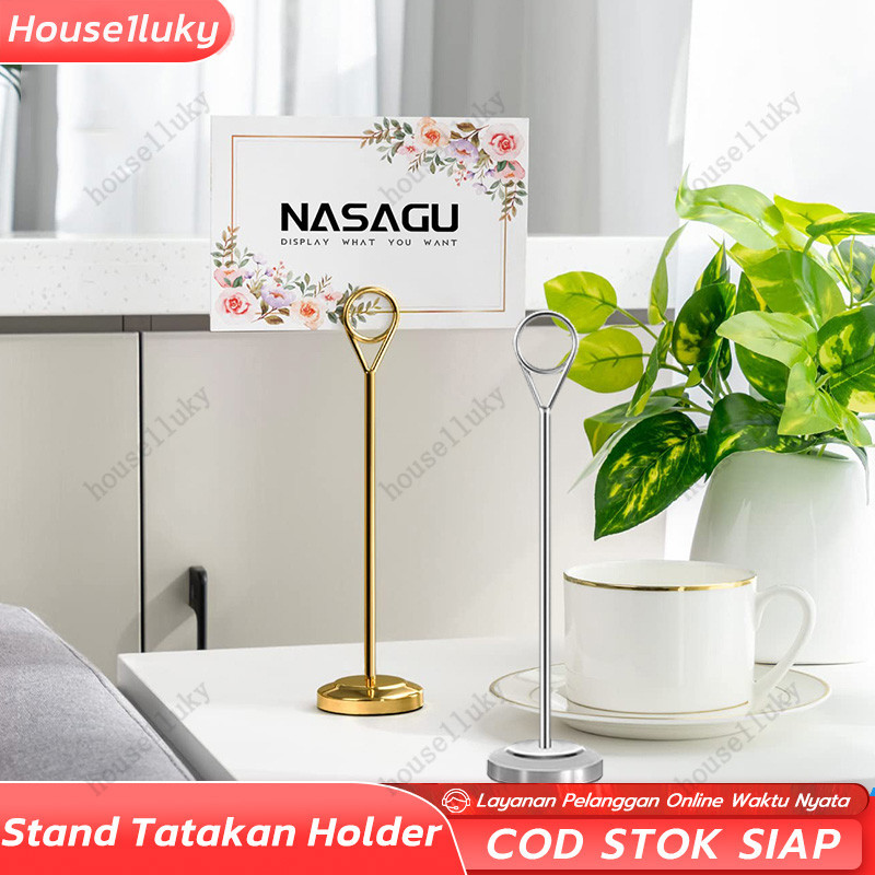 

Tiang Nomor Meja Stainless Menu Stand Table Number Holder Stand Tatakan Holder Foto Price Tag