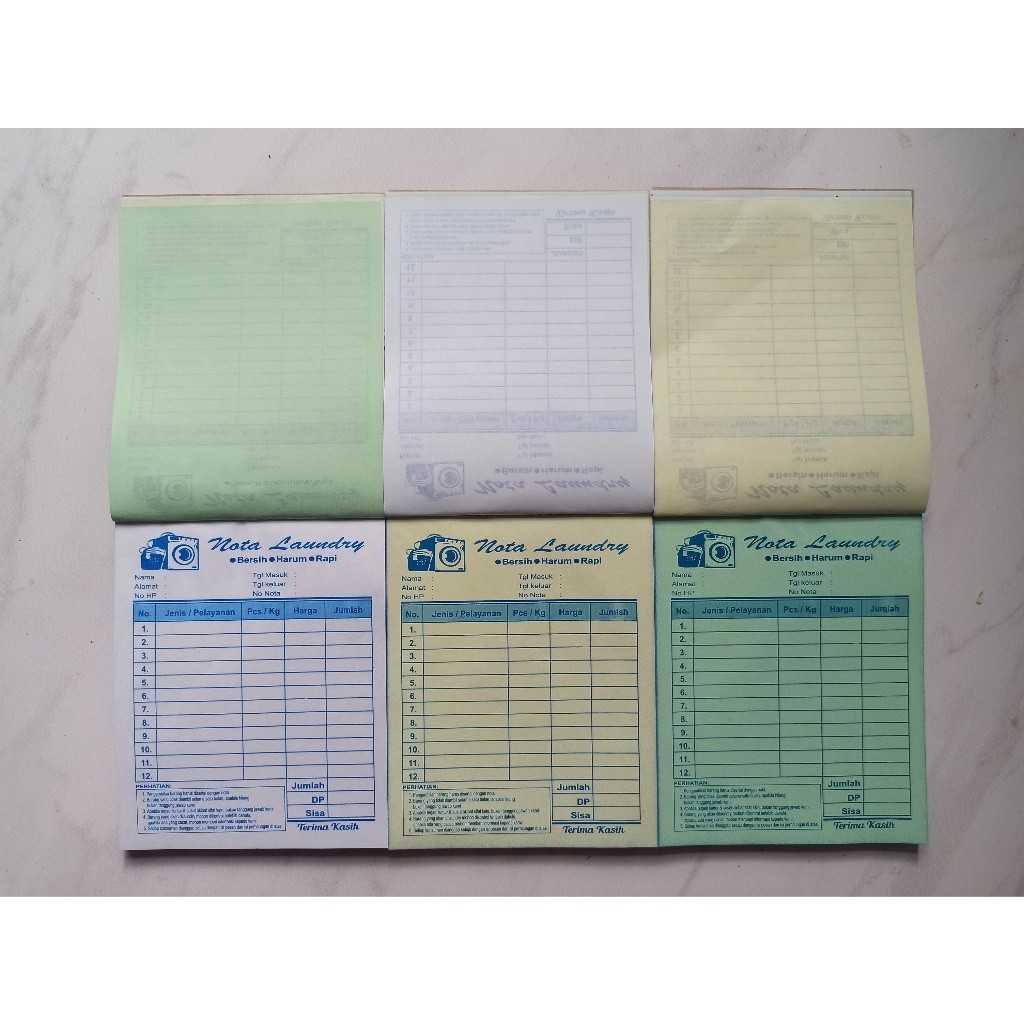 

BUKU NOTA LAUNDRY NCR 3 PLY UKURAN 10 X13 CM