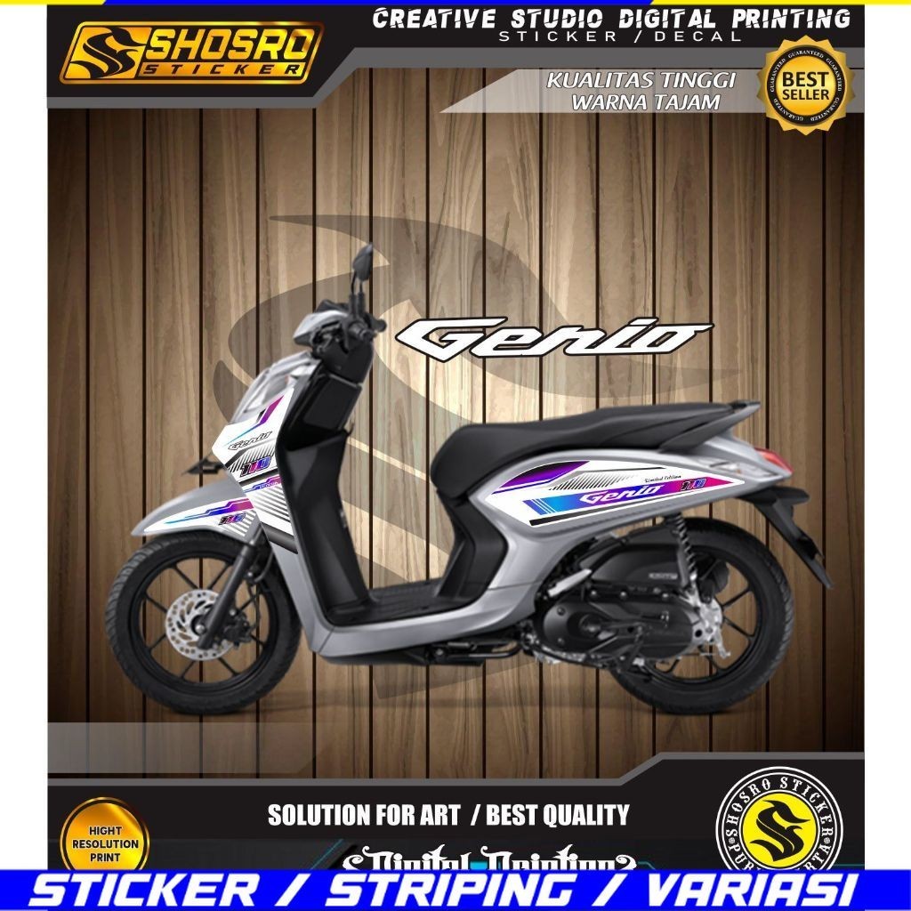 COD/ VARIASI STRIPING STIKER MOTOR HONDA GENIO MOTIF SIMPLE VARIASI GENIO STIKER