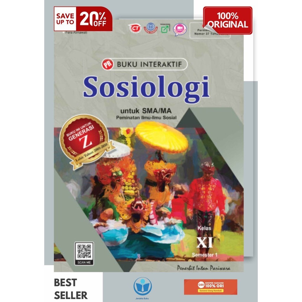 Buku Pr/Lks Sosiologi K13 SMA/MA Kelas 11/XI Semester 1  Intan pariwara Tahun 2024