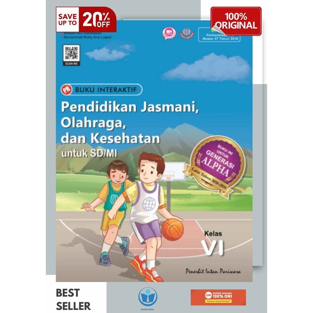 Buku Pr/Lks PJOK K13 SD/MI Kelas 6 Semester 1&2 Intan pariwara Tahun 2024