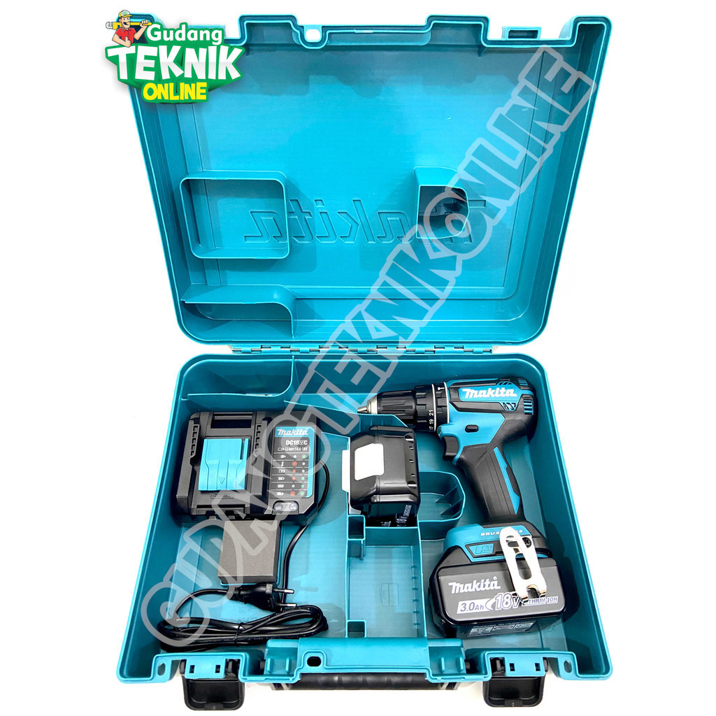 Mesin Bor CORDLESS DHP485F001 MAKITA 13mm Mesin Bor Tangan BATERAI Kayu Besi Beton Tembok Impact Dri