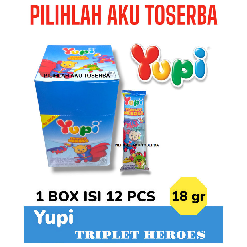 

YUPI TRIPLET HEROES isi 12 PCS - ( HARGA PER BOX )