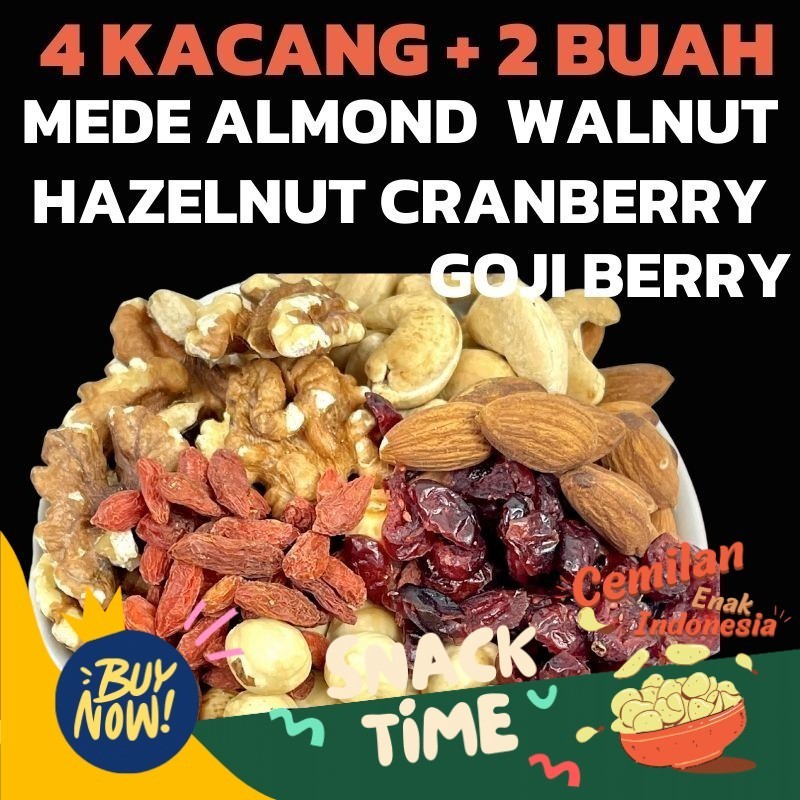 

Special Diskon TRAIL MIX KACANG BUAH KERING 500GR KACANG MEDE KACANG ALMOND HAZELNUT WALNUT CRANBERRY GOJI BERRY (CEMILAN DIET PREMIUM QUALITY)