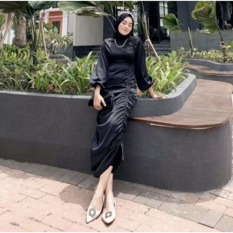 gamis terbaru- Gamis terbaru wanita//GAMIS KONDANGAN adini satin silk premium// Gamis adini satin pe