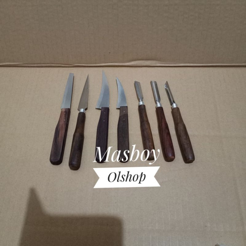 SALE Pisau Ukir Buah - Set Pisau Garnish Isi 7 Tanpa Dompet - Pisau Ukir Buah dan Sayuran