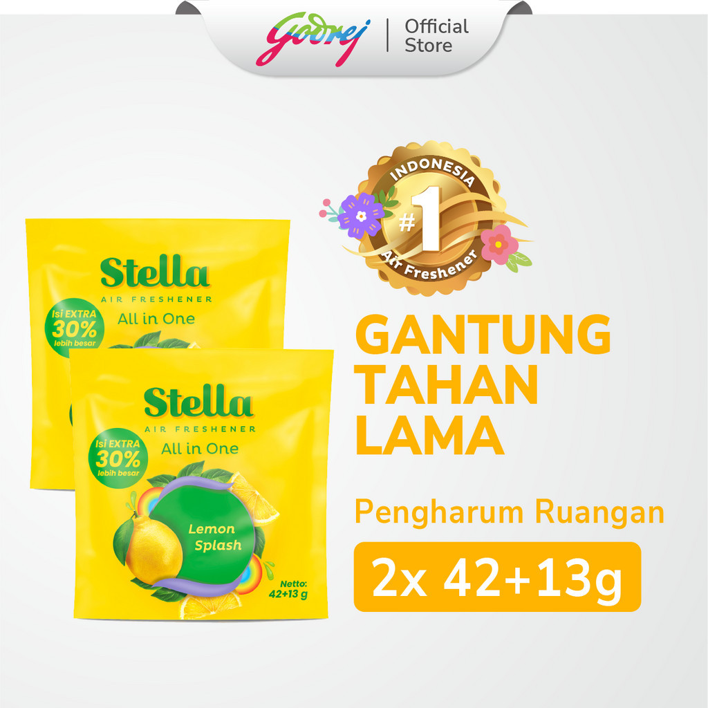 Stella All In One Lemon Splash 42+13gr x2 - Pengharum Ruangan