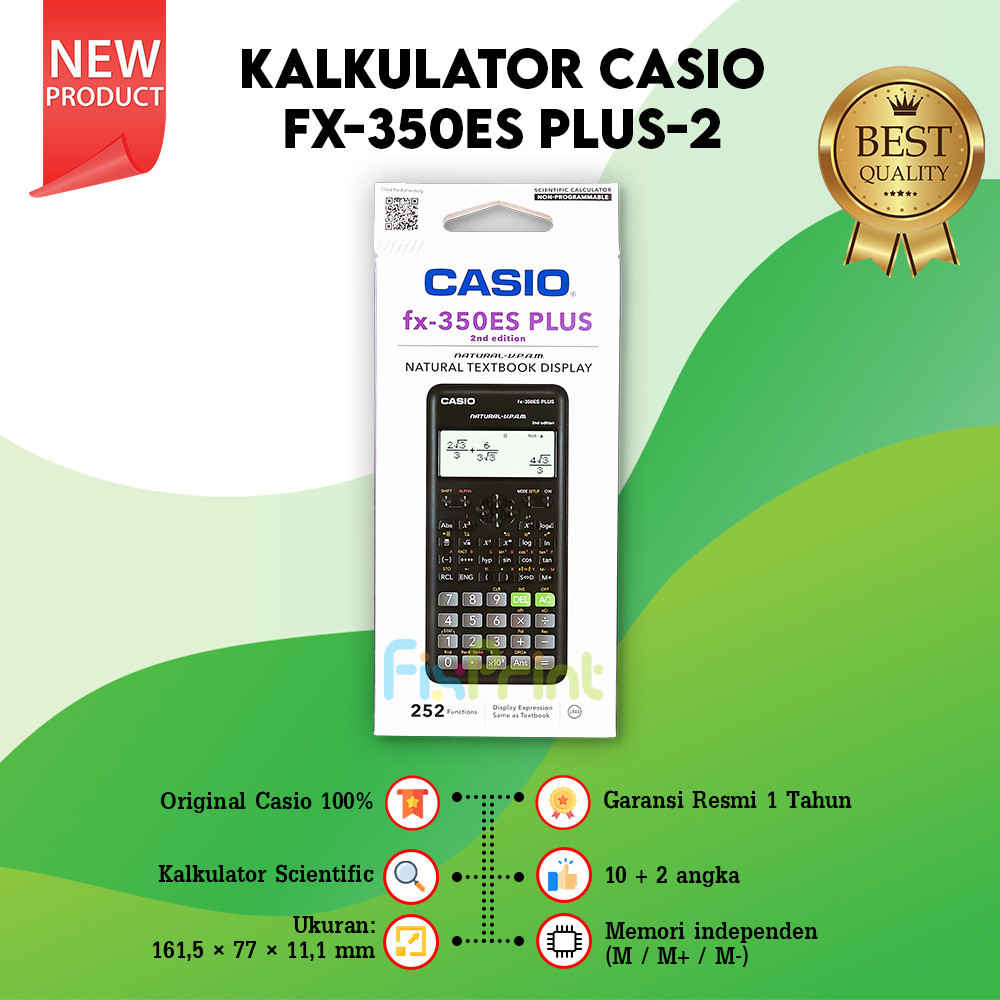 

Calculator Casio fx 350ES PLUS-2 Scientific Kalkulator Ilmiah Original