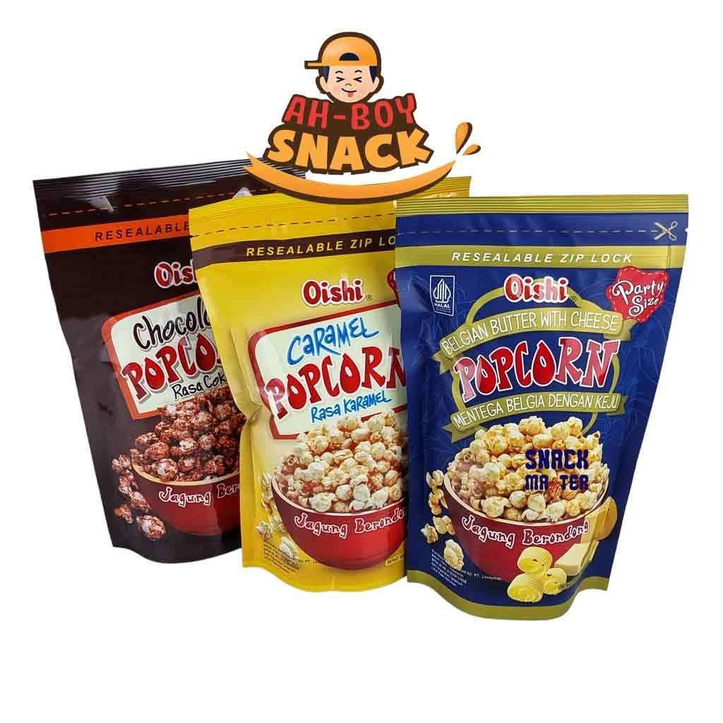 

OISHI CARAMEL POPCORN 100 GRAM - CARAMEL & COKELAT & KEJU