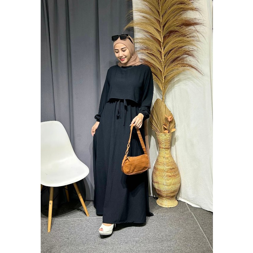 VEXIOS - ZRX PAKAIAN WANITA HENI / NAFISA MAXY SET 2in1 INNER+OUTER CRINCLE AIRFLOW / Fashion Wanita