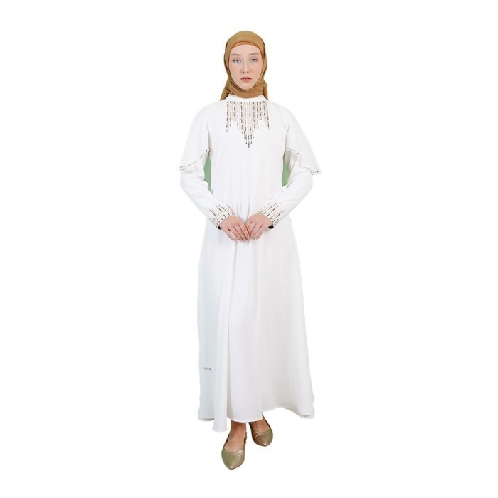 BIG SALE RAMADHAN BISA COD Hikmat Gamis Abaya A894 - WHITE,XL