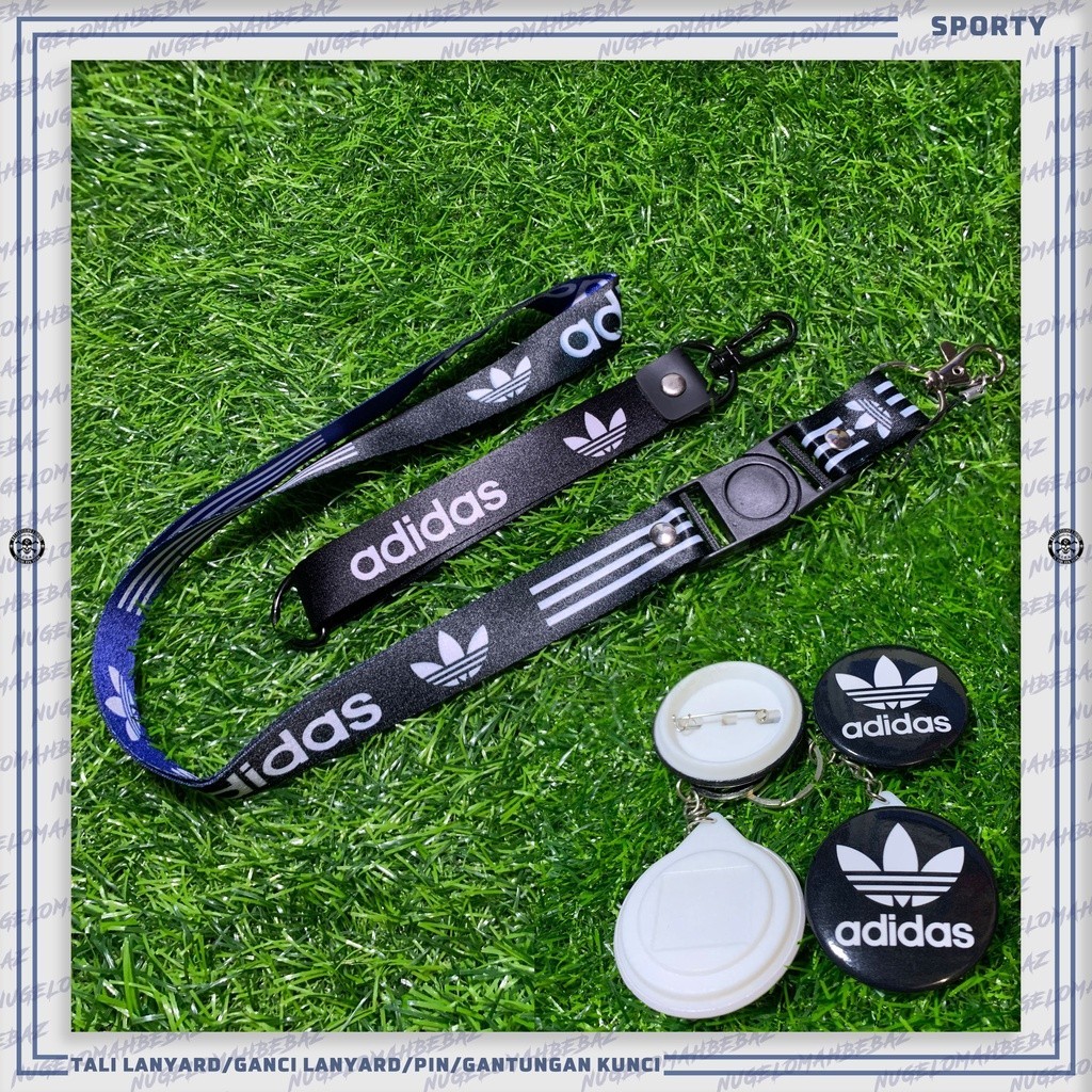 

TALI LANYARD/GANCI/PIN/GANTUNGAN KUNCI/HP - ADIDAS BUNGA