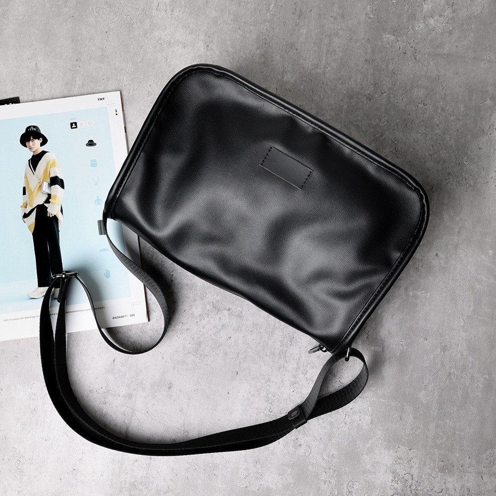 M194 Tas Selempang Kulit Pria Tas Pria Tas Kerja Kulit Pria Hitam