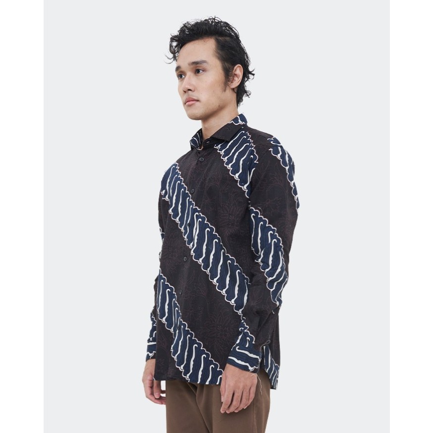 MANZONE Kemeja batik pria lengan panjang ABIROMA - XL