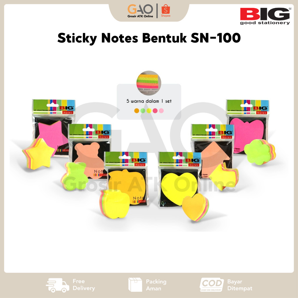 

Sticky Notes BIG Bentuk 76x76mm SN-100