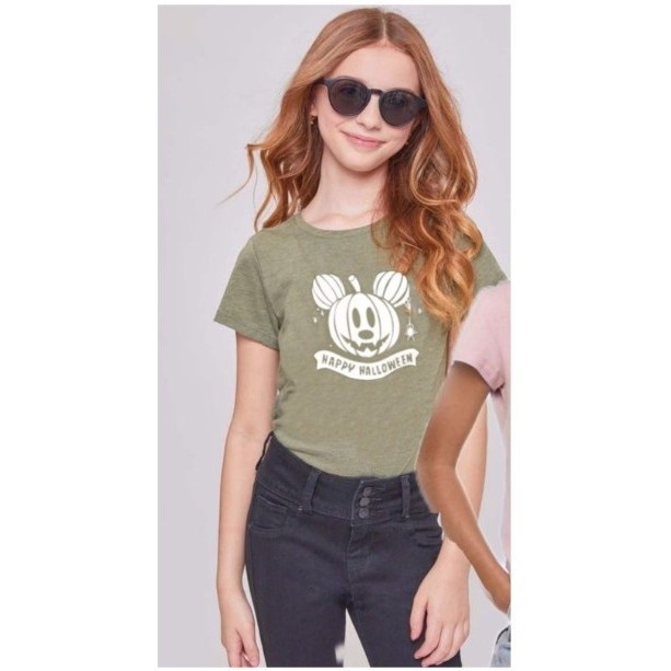 BAJU HM KAOS TSHIRT HNM GREEN MICKEY ANAK PEREMPUAN H&M