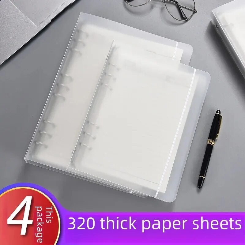 

Artistic Simple Six-hole B5 Notebook For Students Frosted Plastic Cover Ring Binding