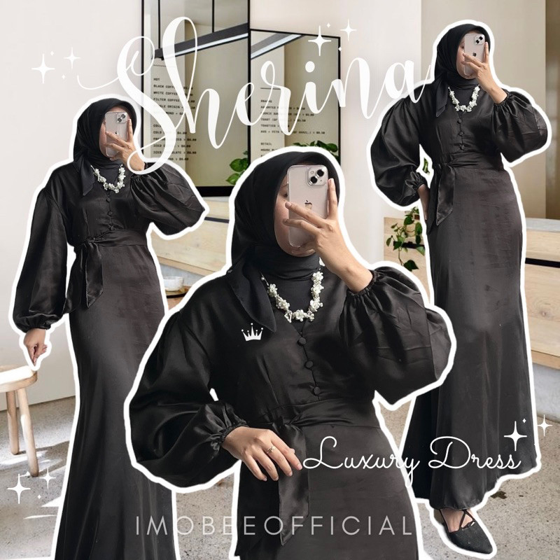 GAMIS WANITA UNTUK LEBARAN- SHERINA LUXURY DRESS SATIN // GAMIS SATIN DUYUNG // DRESS LEBARAN PESTA 