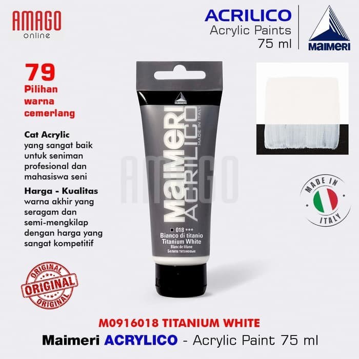 

MAIMERI Acrilico - Acrylic Paint - Titanium White - 75ml - M0916018