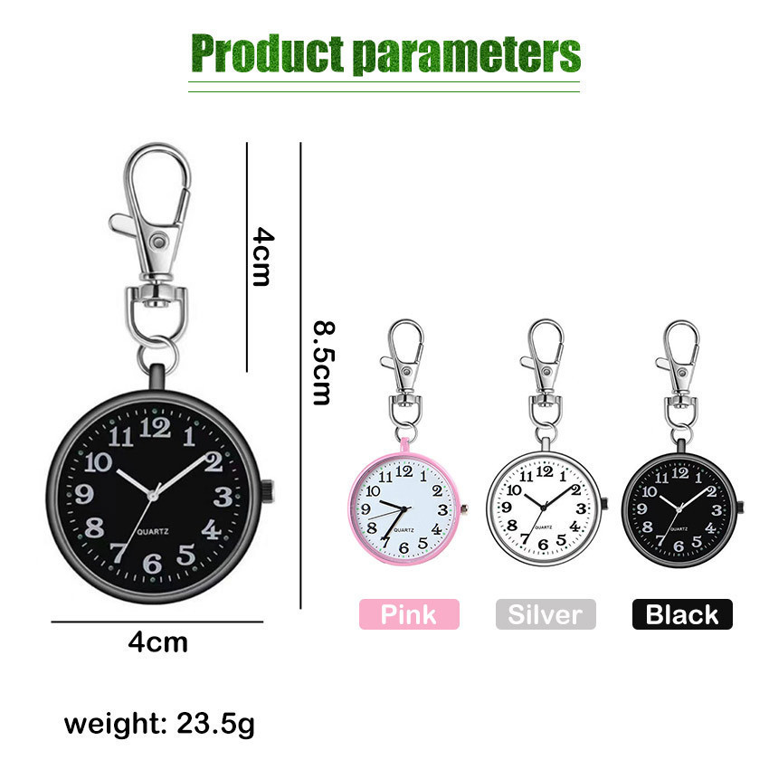 RB Jam Saku Perawat Medis Mini Stainless Gantungan Jam Saku Gantungan Kunci Pesawat Dan Tenaga Medis