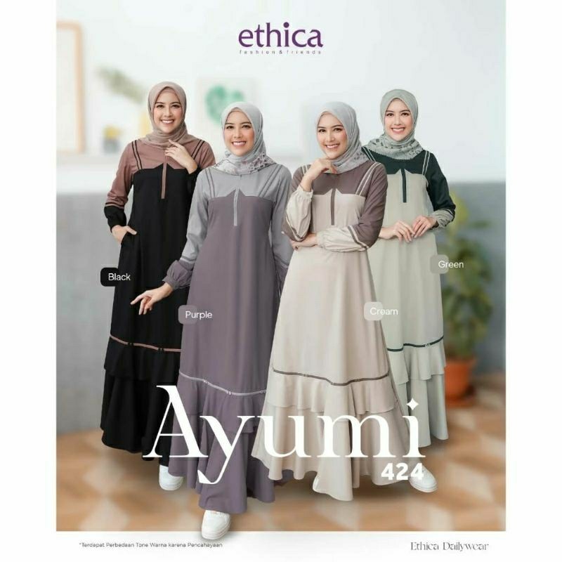 Eticha ayumi 424 original terbaru Gamis Ethica ayumi 424