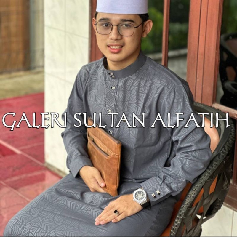 Gamis Jubah sultan pria embos slimfit harmain Emirat lengan panjang kurta Pakistan Melayu terbaru