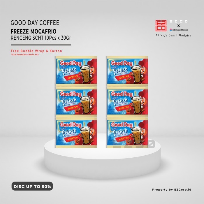 

GOOD DAY KOPI FREEZE MOCAFRIO RENCENG SACHET KEMASAN 10 PCS X 30 GRAM